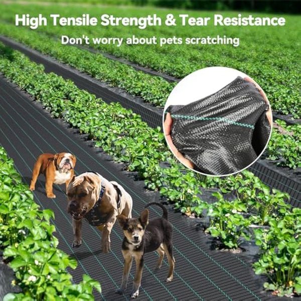 iropro 3m x 10m Heavy Duty Weed Control Membrane Garden Weed Barrier Fabric for Landscaping Driveway Gravel Artificial Grass Lawn Underlay Black Woven Roll Ground Cover