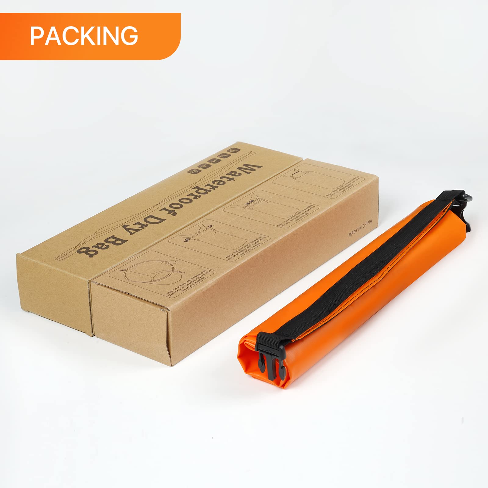 Bojury Waterproof Dry Bag Backpack 30L with Mesh Pocket Adjustable Strap - Roll Top Portable Dry Sack for Kayaking Boat Tour Canoe Swimming Snow Boarding-Blue Fishing Rafting