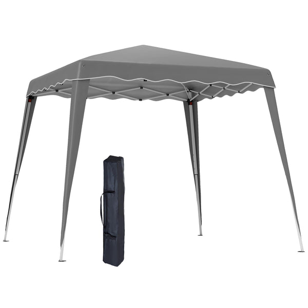 Outsunny 3 M x 3 M Base/ 2.5 M x 2.5 M Top Pop Up Gazebo, One Person Setup Instant with Carry Bag, Height Adjustable Slant Leg Party Tent Instant Event Shelter for Garden, Patio, Black