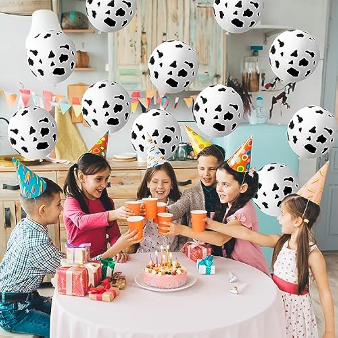 Isndare Cow Print Balloons, 30 Pieces Cute Cow Latex Balloons for , Black White Western Cowboy Cowgirl Balloons for Farm Theme First Rodeo Birthday Baby Shower decor Supplies