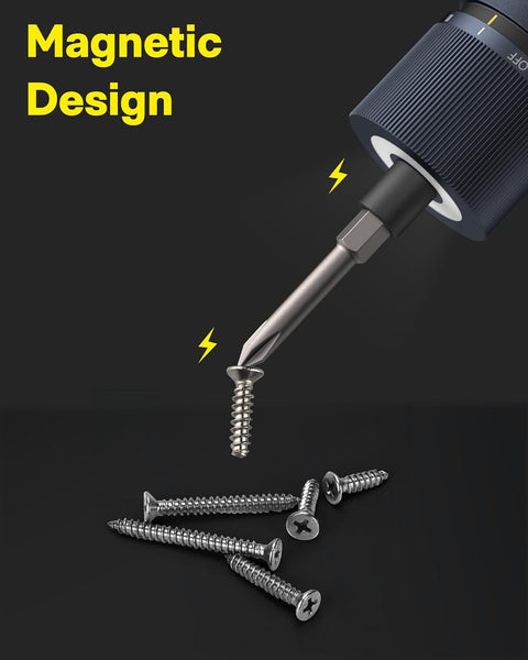 HOTO Electric Screwdriver Set, 3.6V Rechargeable Screwdriver Set with 12 S2-Steel Bits, Cordless Power Screwdriver with LED Light, All-in-One Design, 3 Torque, 4N·m 1500mAh, USB-C Charging