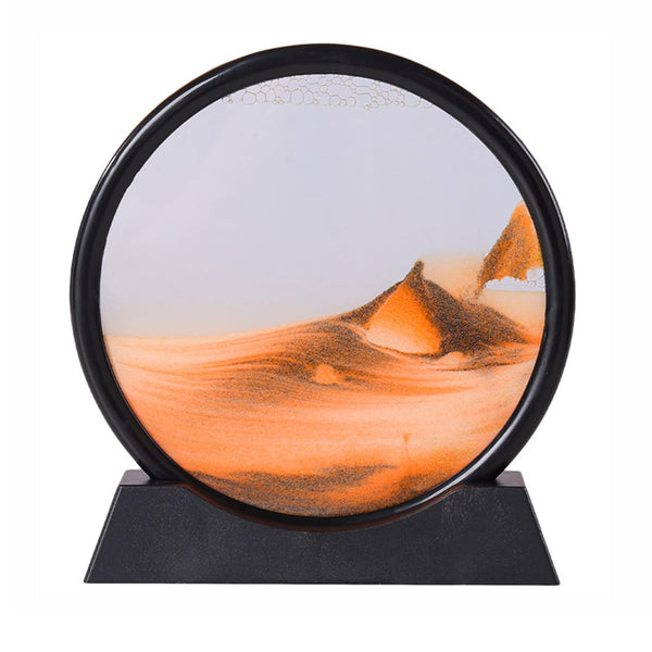 Arthink Moving Sand Art Picture,Liquid Motion 3D Sea Sandscape in Motion Display, Flowing Sand Frame Desktop Art Bookshelves Home Office Decoration(12 inch, Green)