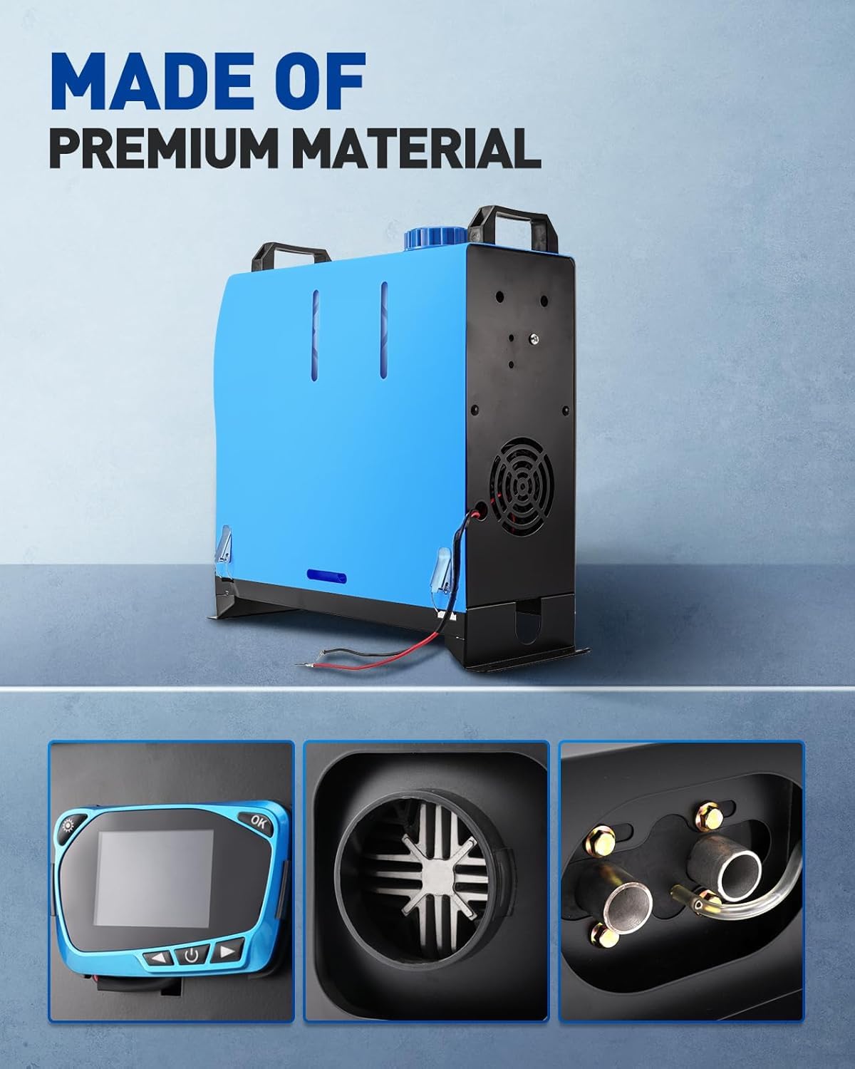 ShockFlo 12V 5KW Diesel Air Heater, All in One Parking Heater Kit with Remote Control, Silencer and LCD Display, Fast Heating, for RV Truck, Motorhomes, Boat, Bus, Car Trailer, Caravans