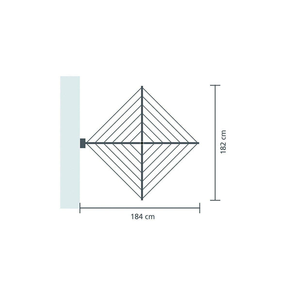 Brabantia WallFix Retractable Washing Line with Protective Fabric Cover (24m) Wall-Mounted Foldaway Clothes Air Dryer (Silver)