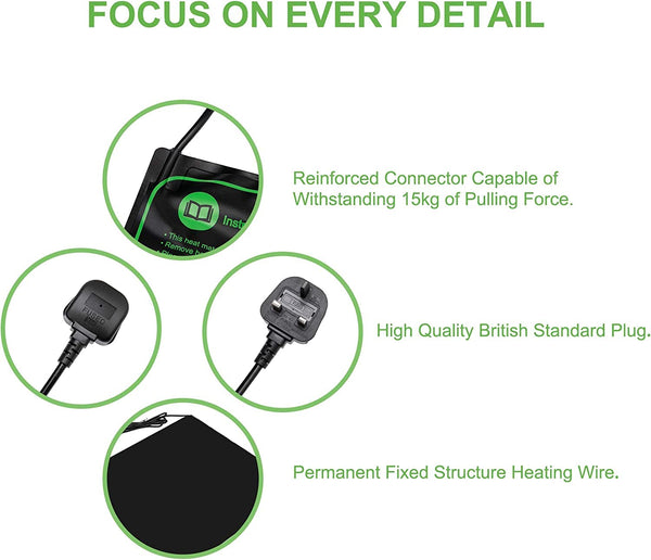 Hyindoor Seedling Heat Mat with Digital Thermostat Combo Set for Seed Germination, Reptiles, Brewing and Incubation Greenhouse, Heating Pad 20.75"x