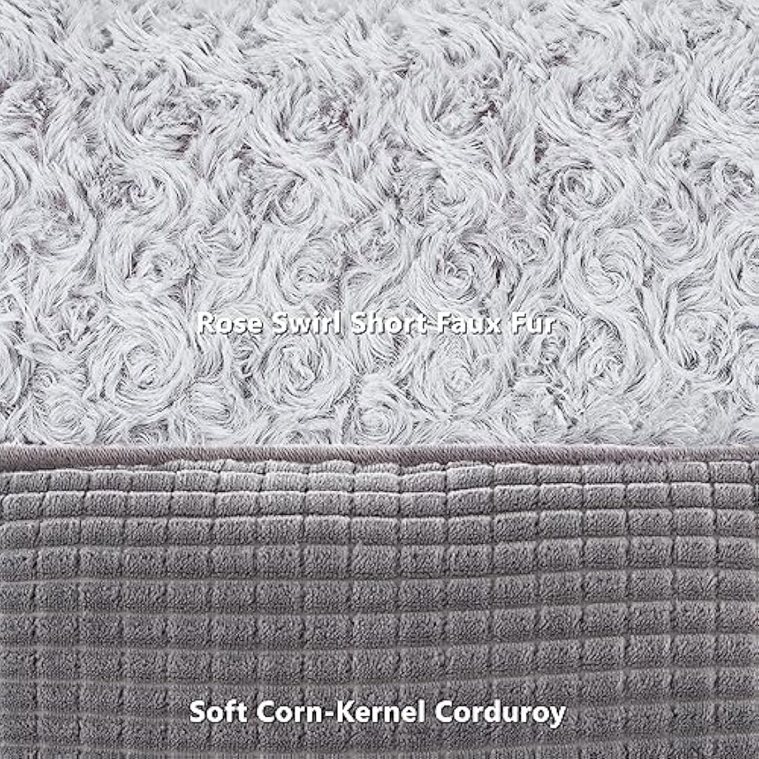 JOEJOY Extra Extra Large Dog Bed Washable Pet Bed, Rose Velvet Dog Bed Low Front Edge Cat Bed Non-Slip Bottom Puppy Bed, Orthopedic Calming Pet Bed For Labrador, Golden Retriever, Grey, 107x76x25 cm