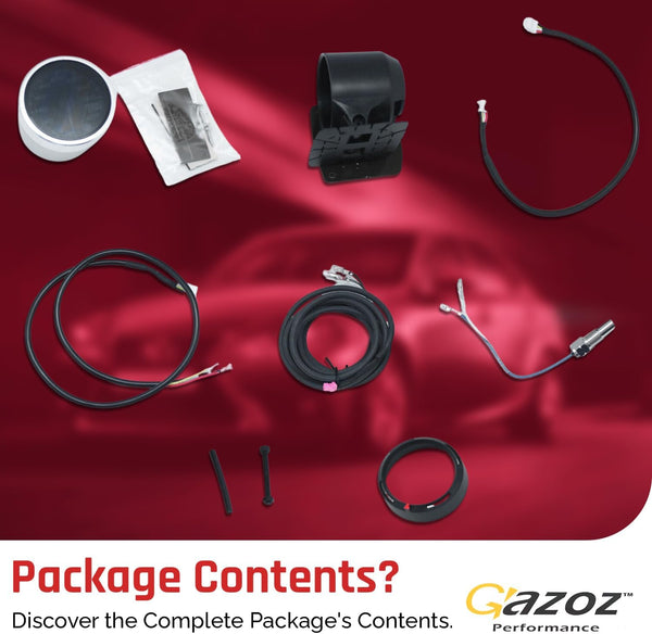 GAZOZ PERFORMANCE 52mm Transmission Trans Temp Gauge Kit 7 Color LED Electrical Peak Smoke Lens