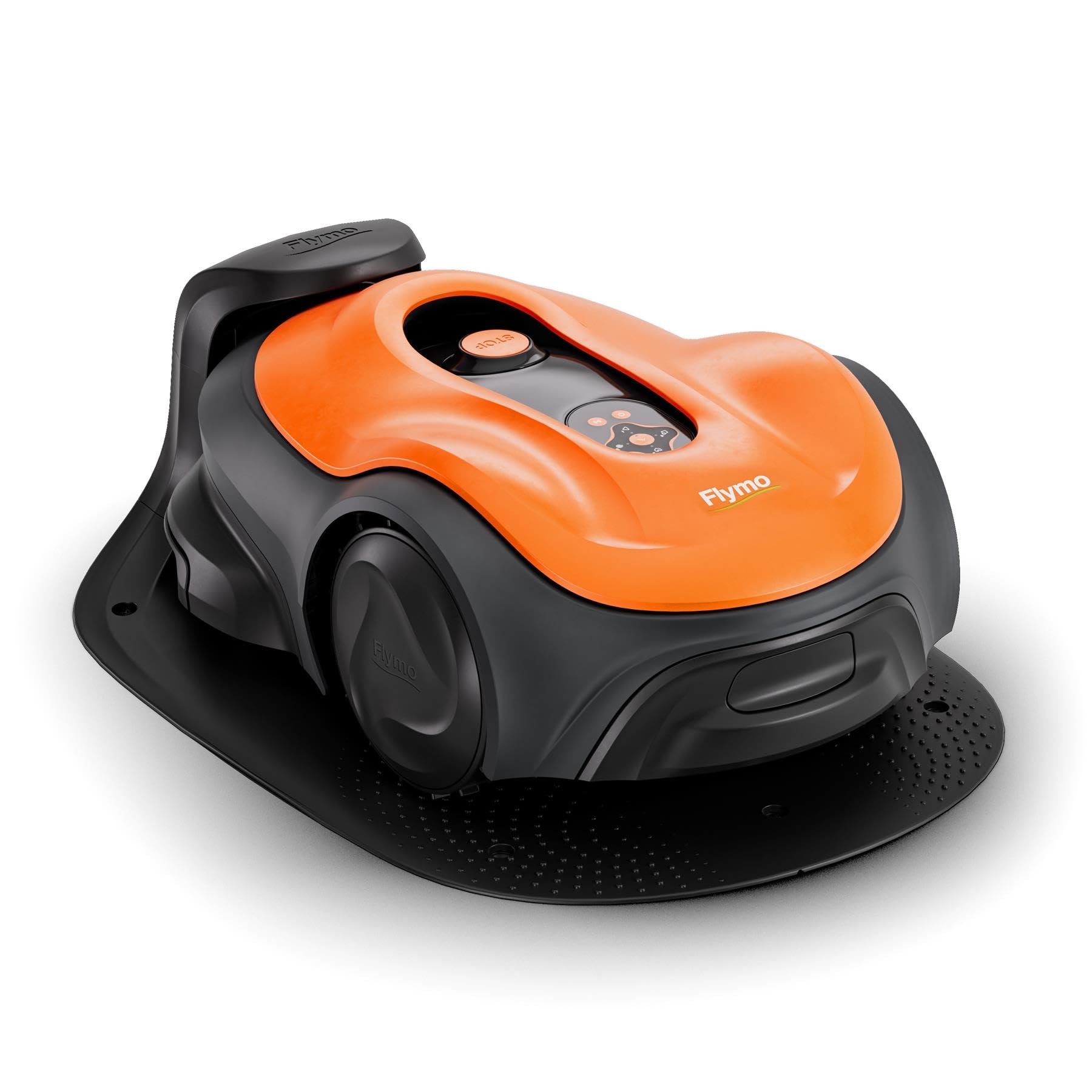 Flymo EasiLife 250 GO Robotic Lawn Mower - Cuts Up to 250 sq m, Ultra Quiet Mowing, Manicured Lawn, Bluetooth Application Control, Safety Sensors, Hose Washable, Lifestyle Functions, Orange and Grey