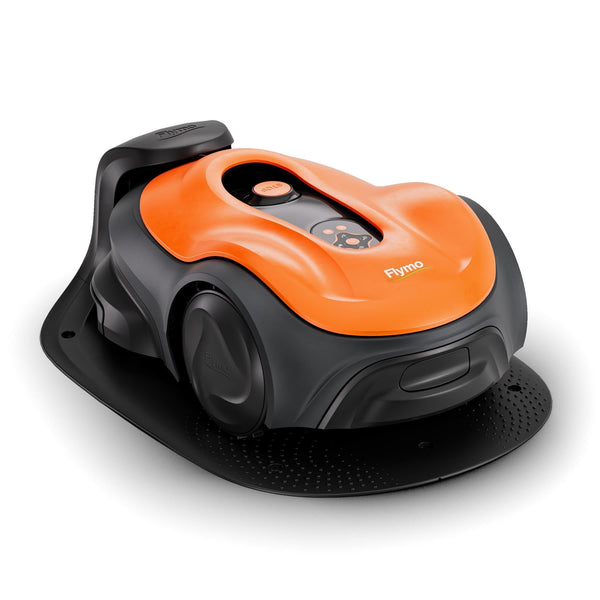 Flymo EasiLife 250 GO Robotic Lawn Mower - Cuts Up to 250 sq m, Ultra Quiet Mowing, Manicured Lawn, Bluetooth Application Control, Safety Sensors, Hose Washable, Lifestyle Functions, Orange and Grey