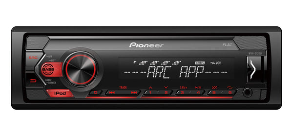 Pioneer MVH-S220DAB 1-DIN receiver with DAB/DAB+, Red illumination, USB and compatible with Apple and Android devices.