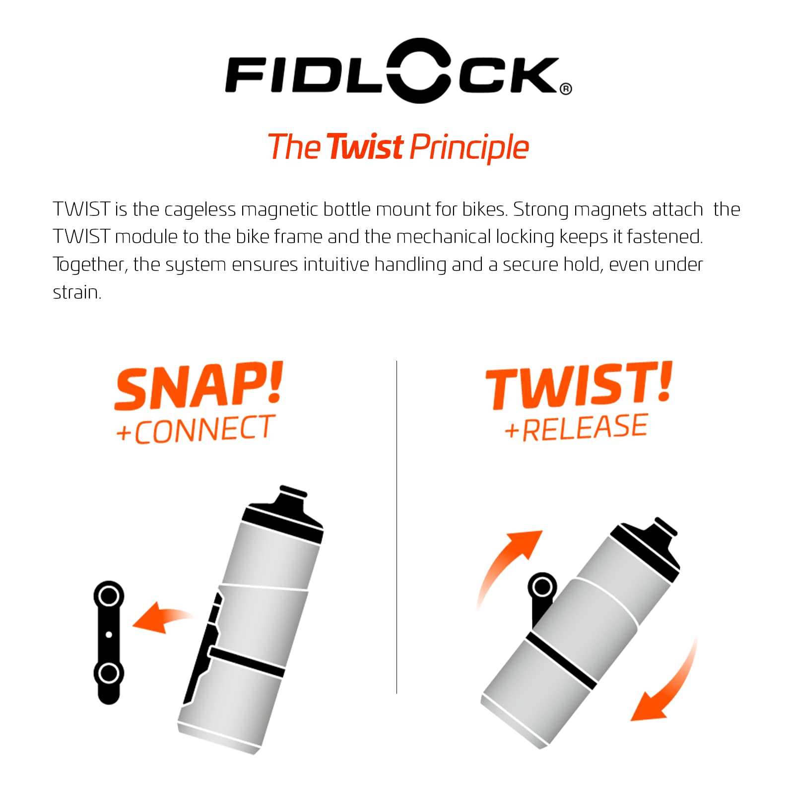 Fidlock Twist Bottle Set 800 + Bike Base Transparent Black