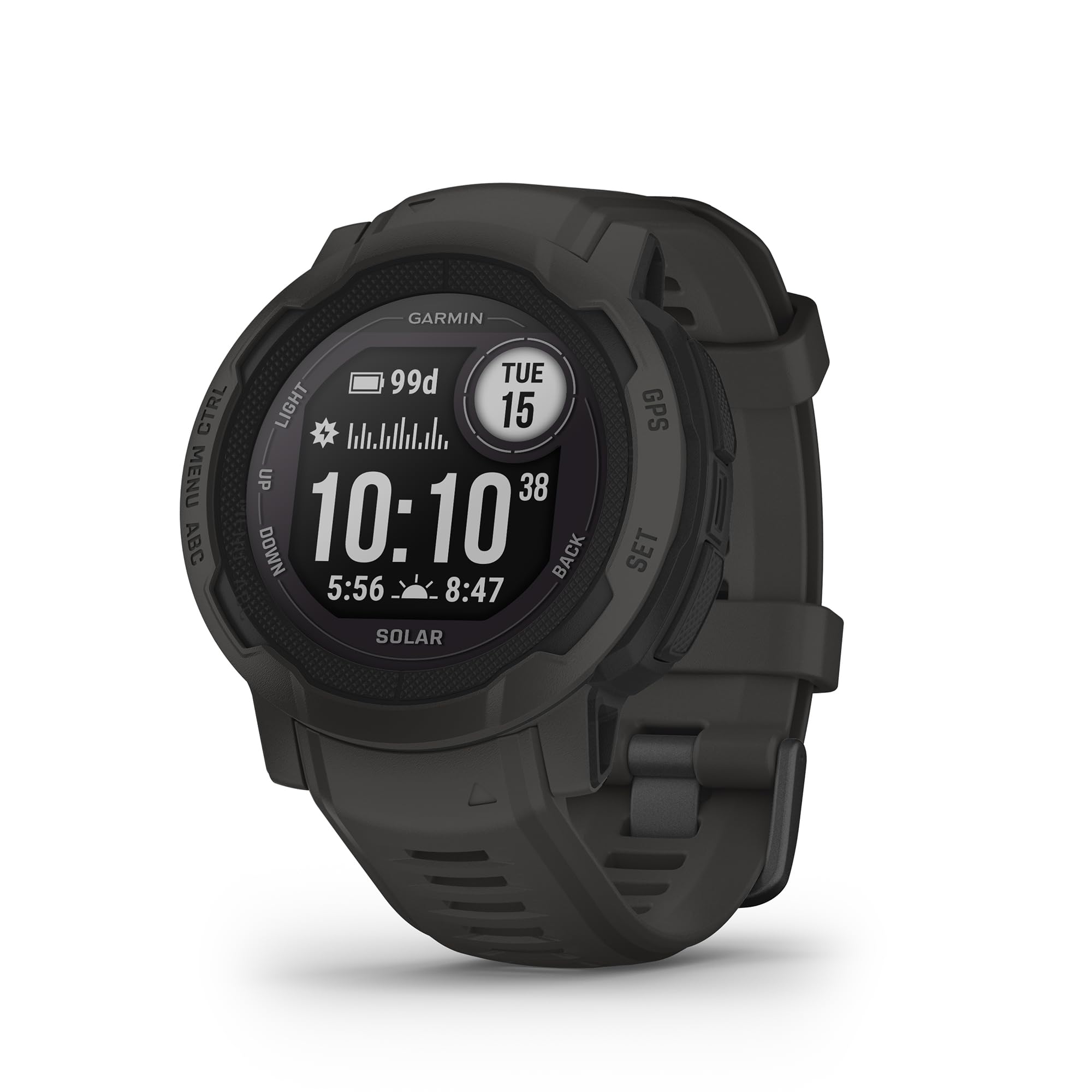 Garmin Instinct 2 GPS 45mm Smartwatch, Rugged watch, Built-in Sports Apps & Health Monitoring, Ultratough Design Features, up to 28 days Battery Life, Graphite