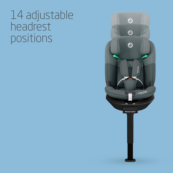 Maxi-Cosi Emerald S i-Size, 360 Swivel Car Seat, 0-12 Years 40-150cm, Multi-Age Baby Car Seat, Isofix 0-36 kg car seat, Rearfacing, 4 Recline Positions, G-Cell Side Impact Protection, Tonal Graphite