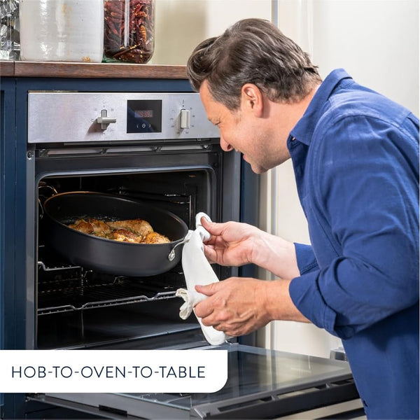 Jamie Oliver Tefal Anodised Aluminium Non-Stick Pan Set (Burn Marks/Chipped) B+