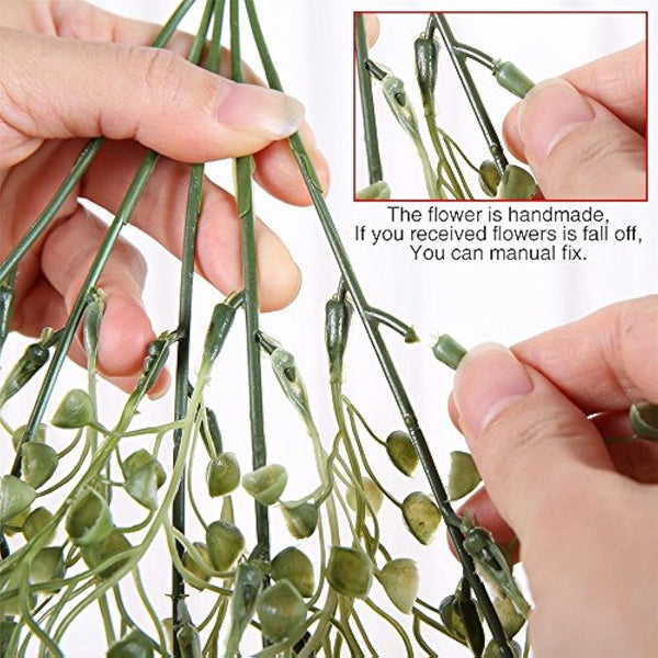 Eyands 2pcs Artificial Hanging Vine Plants - Outdoor Indoor Fake Hanging Plants for Wall Hang Garland Porch Patio Arch Balcony Basket Garden Party Wedding (Yellow Artificial Ivy)