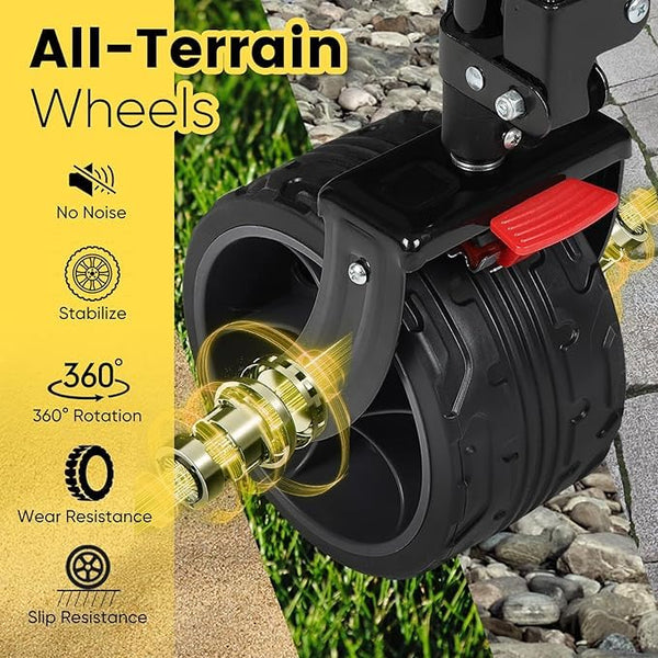 Sekey 200L Folding Festival Trolley with All-Terrain Extra Wide Wheels and Brake, Heavy-Duty Cart Loadable up to 150KG, Patented Four-Directional Foldable Design, Wagon for Beach Camping Outdoor, Grey