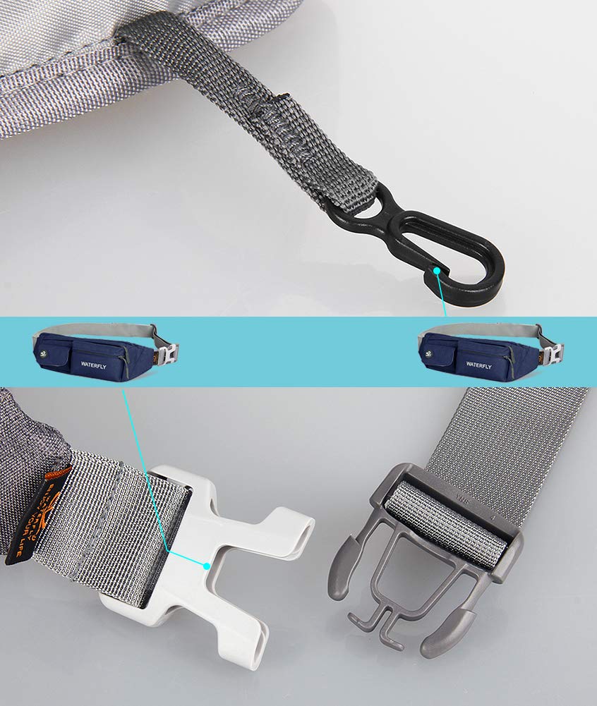 Waterfly Waist Bag Pack Slim Water Resistant Fanny Pack Travel Bum Bag Running Belt for Traveling Cycling Hiking Camping
