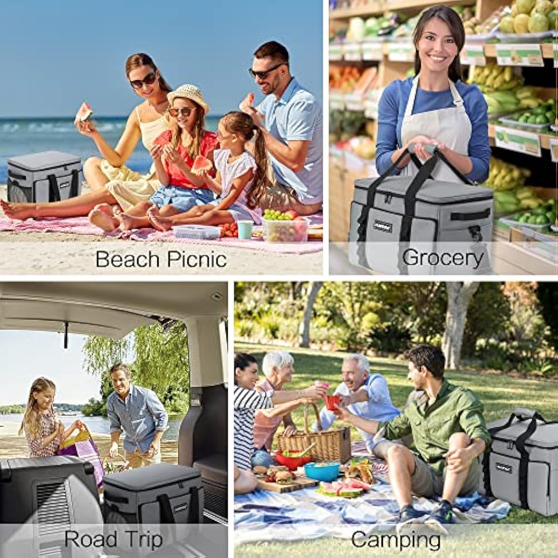 Hulongo Cool Bag 30L Insulated Cooler Bag Waterproof Picnic Thermal Bag For Camping, Travel, Grocery Shopping & Fishing