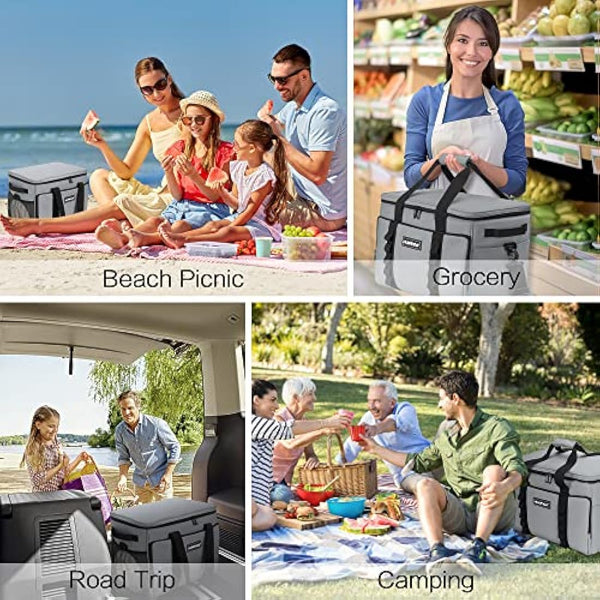 Hulongo Cool Bag 30L Insulated Cooler Bag Waterproof Picnic Thermal Bag For Camping, Travel, Grocery Shopping & Fishing