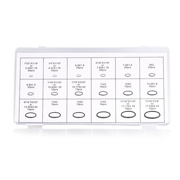 18 Sizes 270Pcs O-ring Box O-Ring Tools Set Assortment, Car Auto Vehicle RepairCar Air Conditioning Rubber O-Ring Tools HNBR Seals Assortment Kit, Green