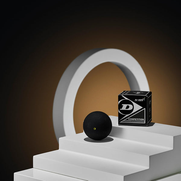 Dunlop Squash Balls Competition Yellow, 12 Balls, for Beginners and Advanced Players ? slow speed