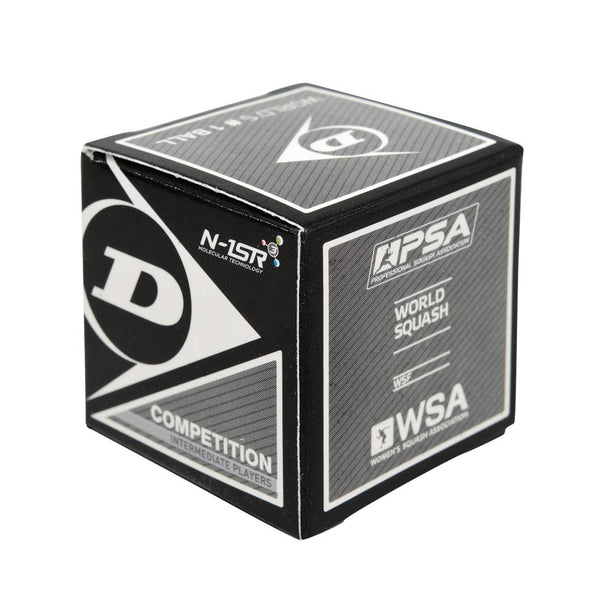 Dunlop Squash Balls Competition Yellow, 12 Balls, for Beginners and Advanced Players ? slow speed