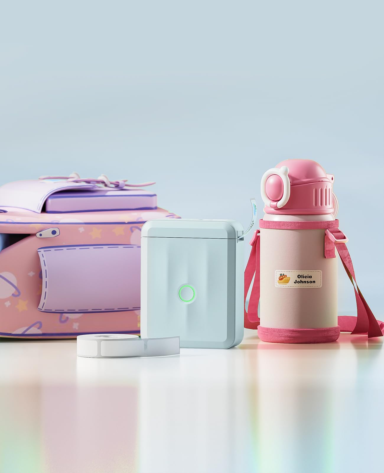 NIIMBOT Label Maker Machine, D110 Upgraded Version Sticker Printer Maker with 1 Roll White Starter Label Paper, Thermal Label Printer for School Office Home Organization