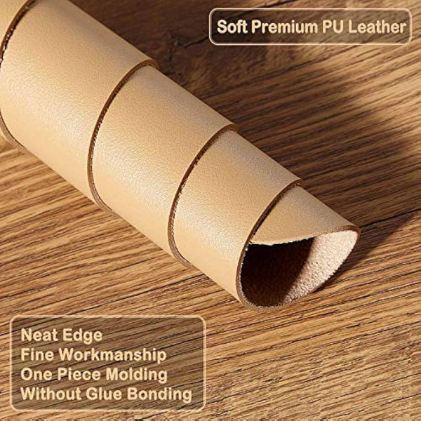 DOBAOJIA Mouse Pad Extended Mouse Mat X-Large Desk Pad Large Desk Blotter Writing Pad for Laptop/Office/Home, PU Leather Waterproof +Suede Non-Slip 31.5'' X 15.7'' (Khaki)