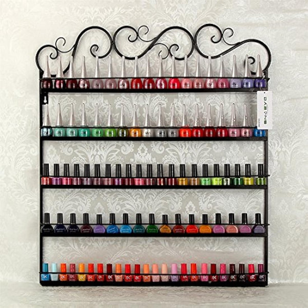 Marketero Metal Nail Polish Wall Rack Nail Polish Organizer Shelf Holds 100+ Bottles