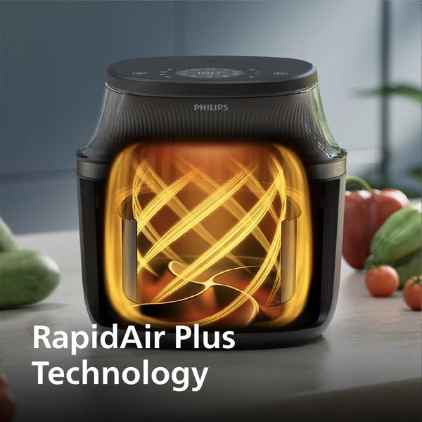 Philips Airfryer 3000 Series 7.2L, Cooking Window, 16-in-1 Airfryer, RapidAir Plus Technology, Fat Removal, HomeID Recipe App, Easy to Clean (NA342/09)