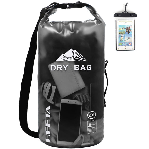 HEETA Waterproof Dry Bag for Women Men, 5L/10L/20L Roll Top Lightweight Dry Storage Bag Backpack with Waterproof Phone Case(IPX7) for Travel, Swimming, Boating, Kayaking, Camping and Beach