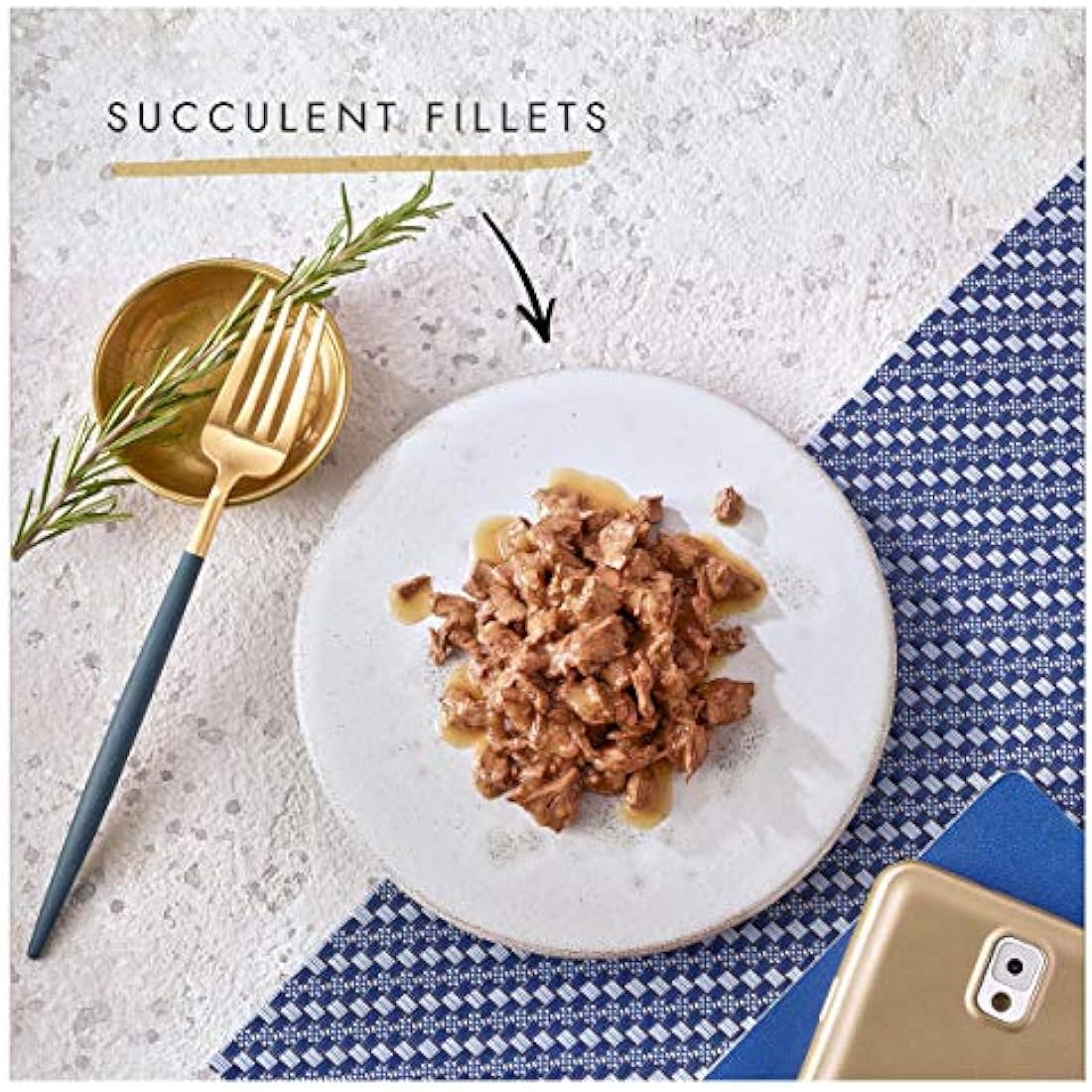 GOURMET Perle Mini Fillets in Gravy Ocean Delicacies (Salmon,Tuna,OceanFish,Plaice) Wet Cat Food Pouch 12x85g, Pack of 4