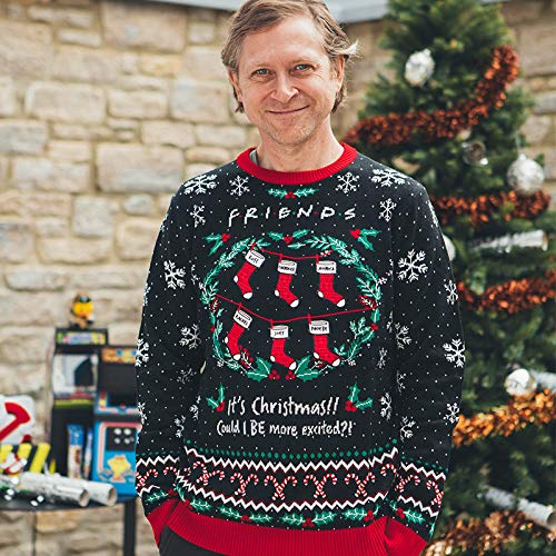 Numskull Official Friends 'Could I Be More Excited' Unisex Knitted Jumper, XX-Large-Ugly Novelty Christmas Sweater Gift