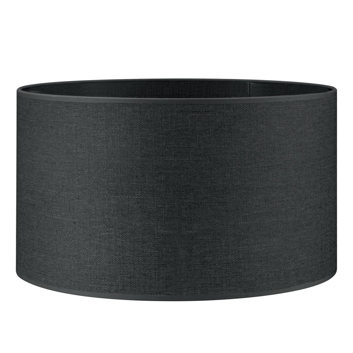 Home Sweet Home Modern Canvas Lampshade | Cylinder | 40/40/22 cm | Dark Grey | Fabric Cotton Lampshade | for E27 Lamp Socket | RoHS Tested | Suitable