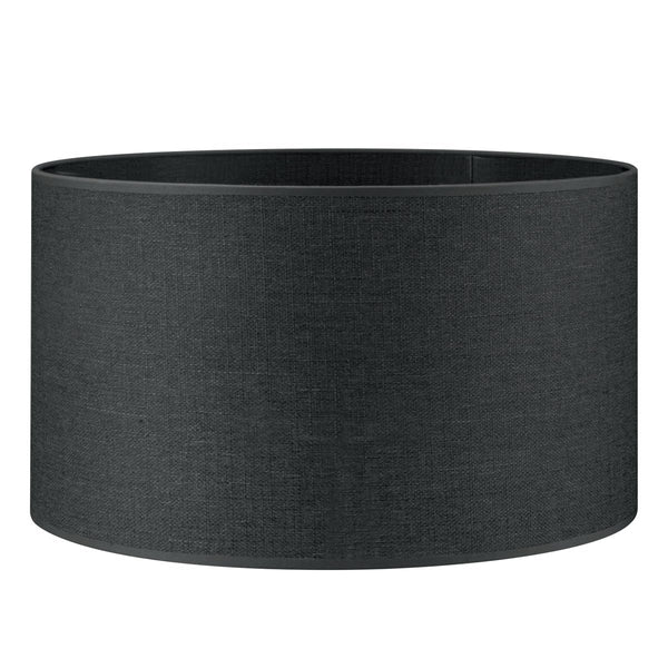 Home Sweet Home Modern Canvas Lampshade | Cylinder | 40/40/22 cm | Dark Grey | Fabric Cotton Lampshade | for E27 Lamp Socket | RoHS Tested | Suitable
