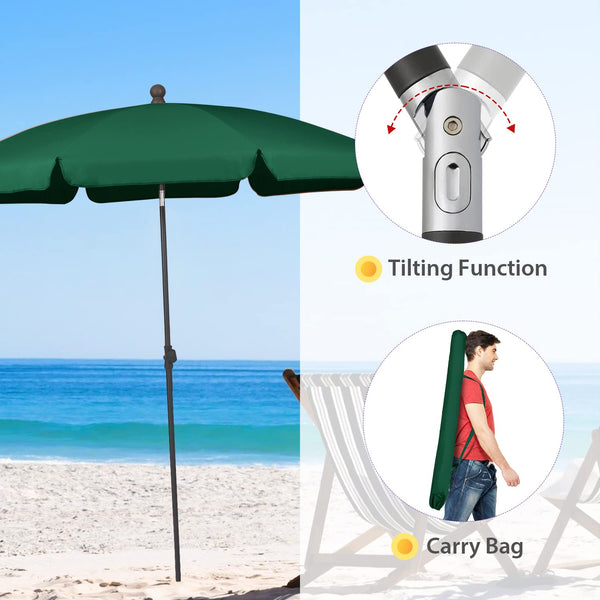 Sekey 2m Garden Parasol with Umbrella Cover - Adjustable and Portable Patio Umbrella for Beach, Garden, Pool, and Patio - UPF 50+ Sun Protection