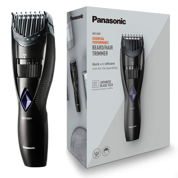 Panasonic ER-GB42 Wet & Dry Electric Beard Trimmer for Men with 20 Cutting Lengths, Standard UK 3 pin Plug, Black, 50 min usage