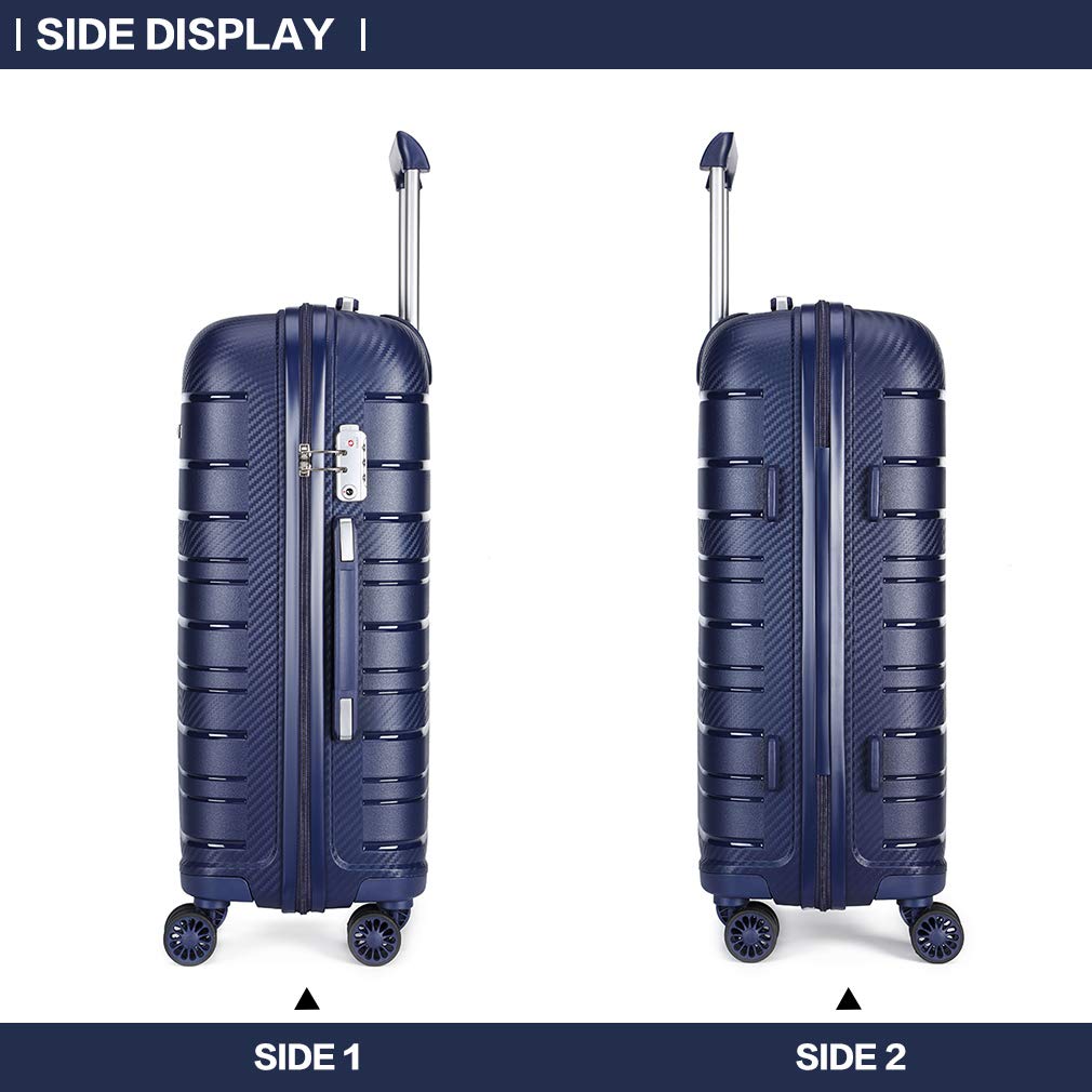 Kono Lightweight Suitcase Hand Luggage Polypropylene Hard Shell Travel Trolley