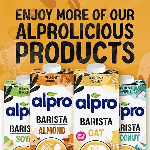 Alpro Barista Coconut Plant-Based Long Life Drink - Great for Coffee - Foam Vegan Dairy Free & Lactose Free - 1L (Pack of 8)