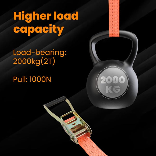 maXpeedingrods 10 x Lashing Straps Ratchet Strap Tie Down 5000kg x 6m x 50mm Heavy Duty Trailer Tension Belts with Iron Handle and Double J Hook 5000kg 5Ton