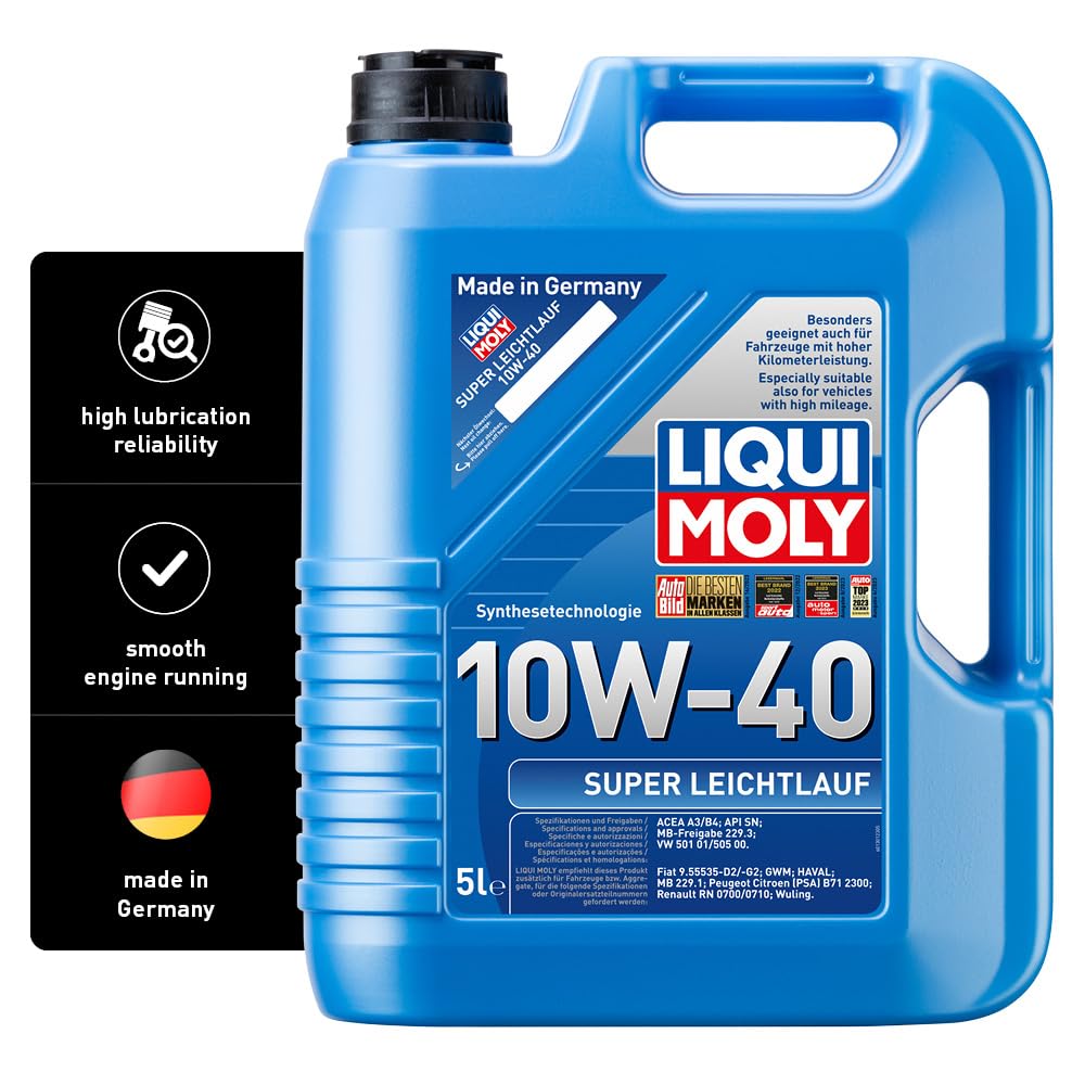 LIQUI MOLY Super Leichtlauf 10W-40 | 5 L | Synthesis technology motor oil | SKU: 9505