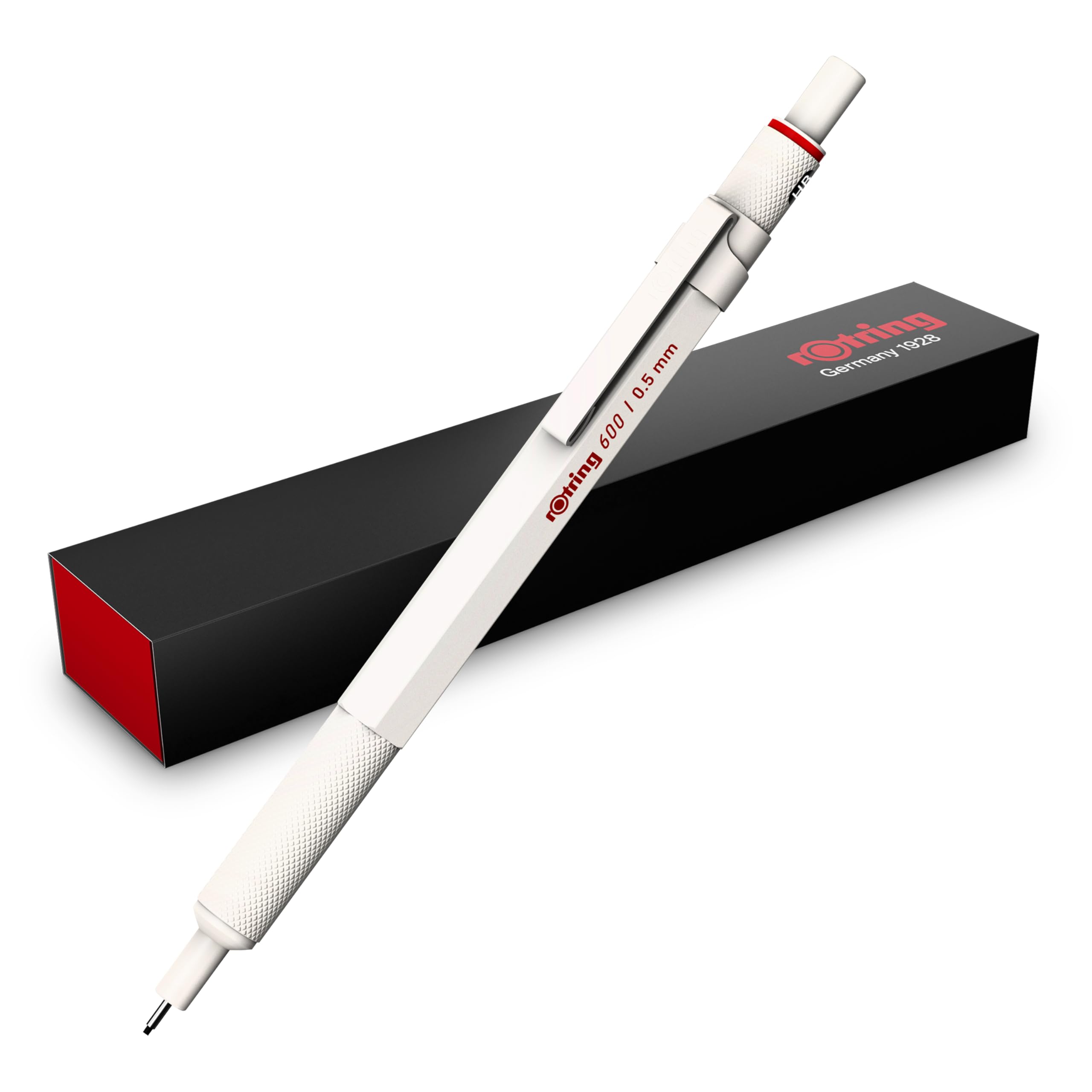 rOtring 600 3-in-1 Multicolour Pen and Mechanical Pencil | Black & Red Ballpoint Pen Tips | 1 Mechanical Pencil Tip (0.5mm) | Silver Barrel
