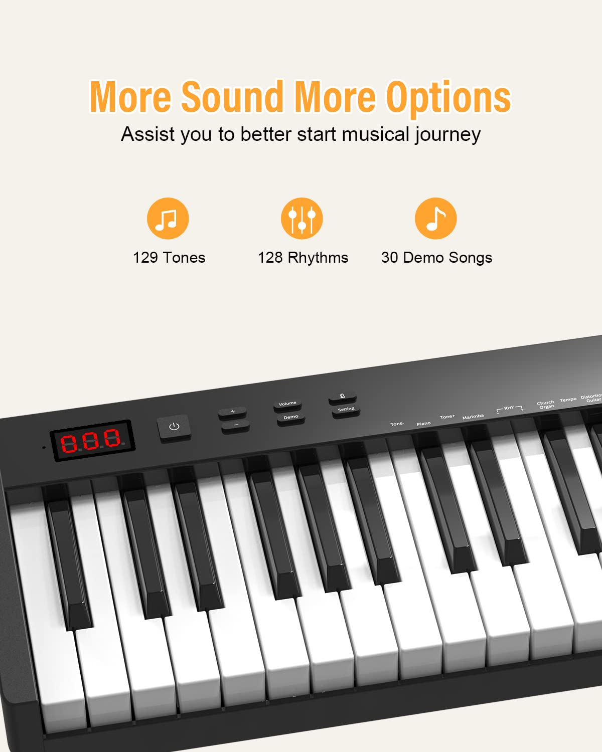 OYAYO 88 Key Digital Piano Full Size Semi-Weighted Keys, Complete Bundle Includes Double X Stand, Travel Bag, Touch Sensitivity Portable Keyboard for Beginners and Musicians on the Road