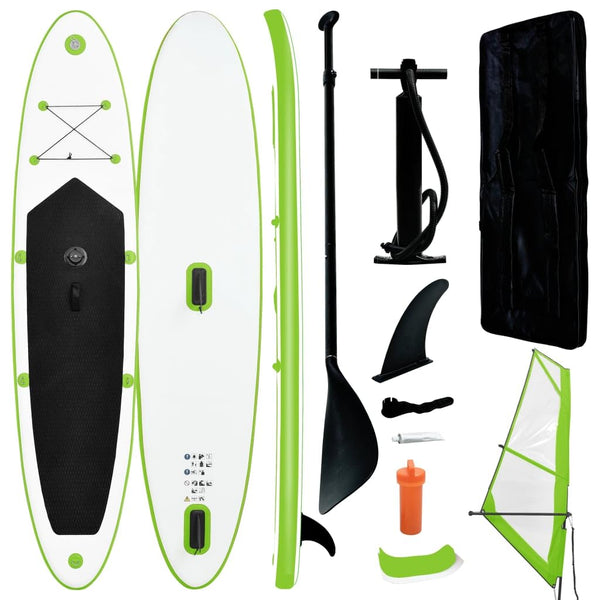 Inflatable Stand Up Paddleboard with Sail Set SUPs Board Surfboard vidaXL