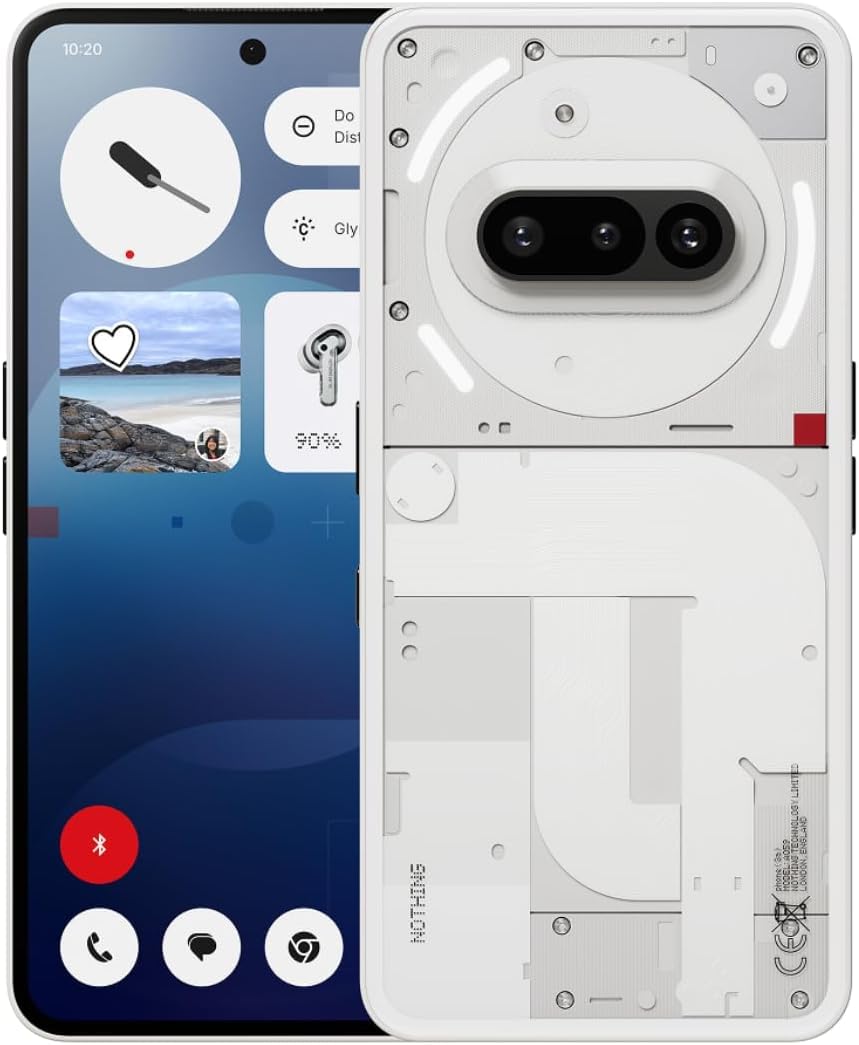 Nothing Phone (3a) 128 GB - mobile phone with 32 MP front camera, 30x ultra zoom - White + Nothing Ear (a) White