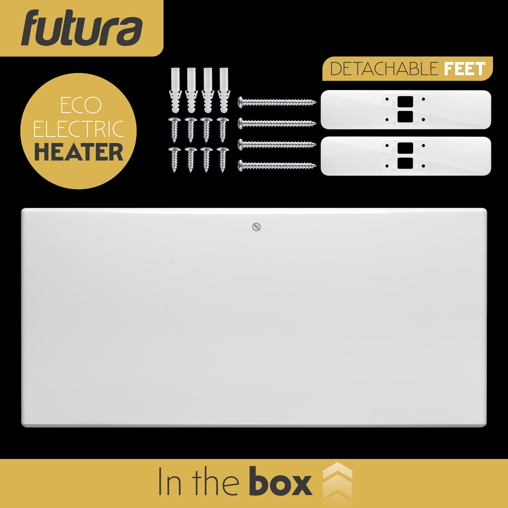 Futura 2000W Grey Electric Radiator Heaters for Home, Bathroom Safe Electric Heater Setback Timer Lot 20 & Advanced Thermostat Control Wall Mounted or Floor Standing Low Energy Panel Heater