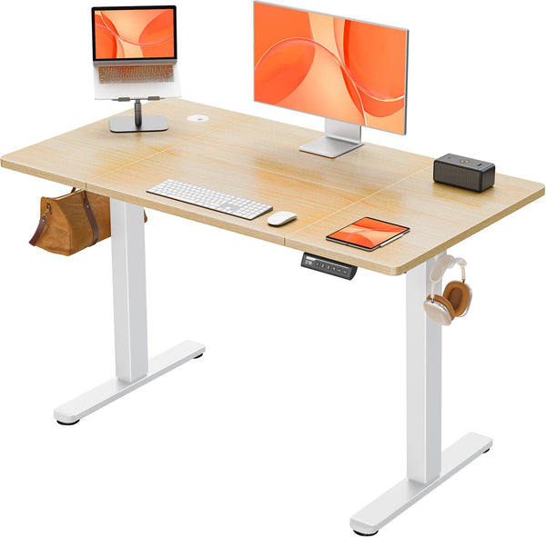 ErGear Electric Standing Desk Height Adjustable 160 x 80cm, Sit Stand Desk with 4 Memory Smart Pannel, Home Office Desk with Splice Board