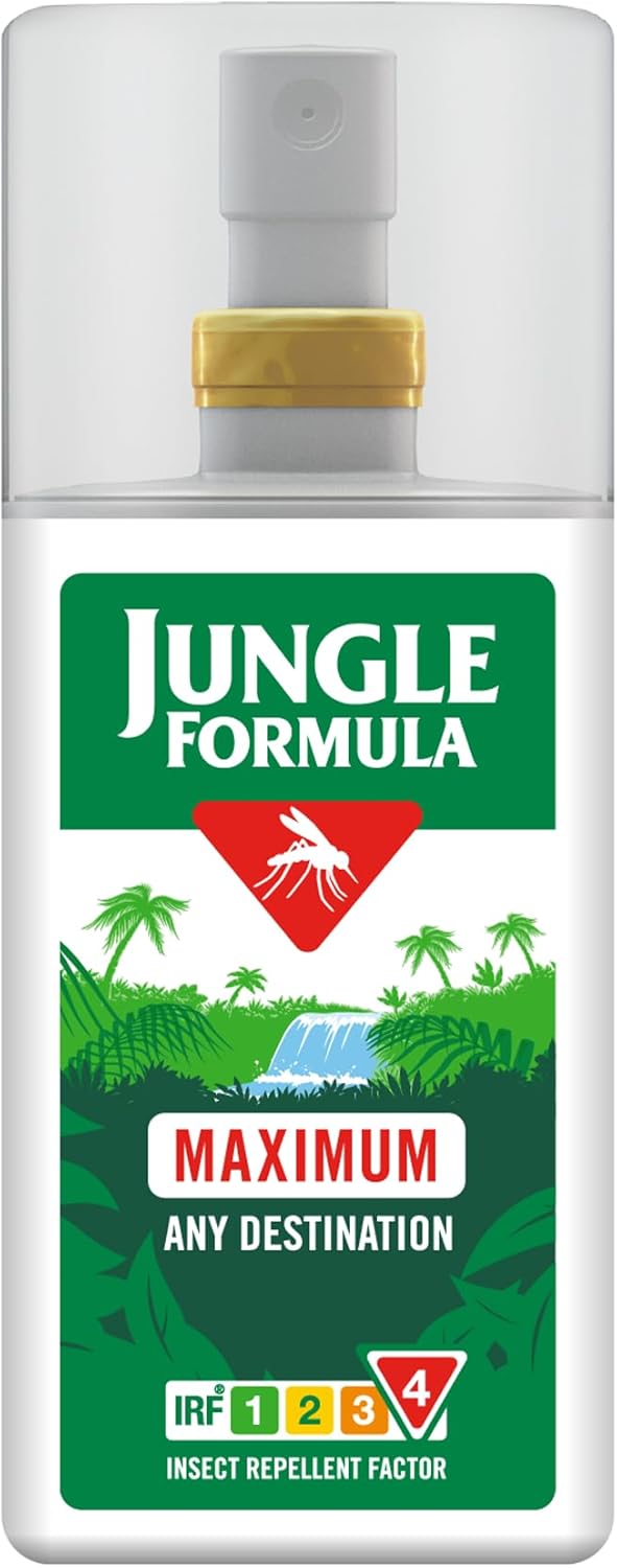 Jungle Formula Maximum Strength Insect Repellent Aerosol Spray (90ml - 50% DEET) - Up To 9 Hour Protection Against Mosquitoes, Ticks & Biting Insects - Mosquito Repellent For Travel & Domestic Use
