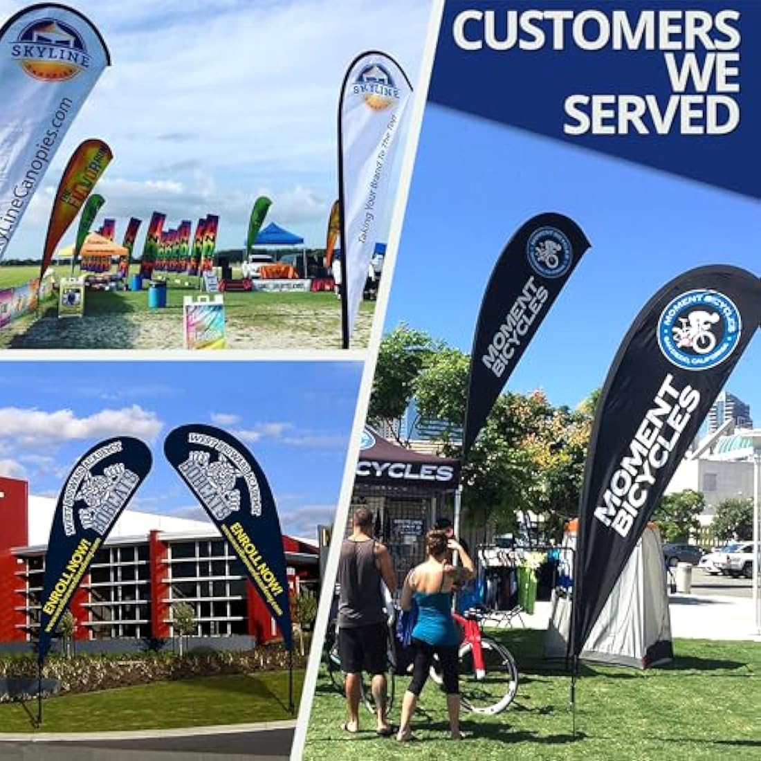 Anley Teardrop Feather Flagpole Set - Assembled Flutter Banner Pole Set with Carrying Bag - Fits 3.5Ft X 10Ft Feather Flags(Not Included) - Flagpole ONLY