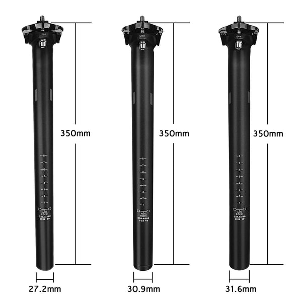 FIFTY-FIFTY Mountain Bike Seat Post, 27.2/30.9/31.6mm Aluminum Alloy Bicycle Seat Post, 350mm Length for MTB, Road Bike, E-MTB (31.6mm)